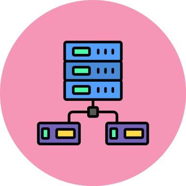 Sunucu vektör simgesi modern basit vektör illüstrasyonu