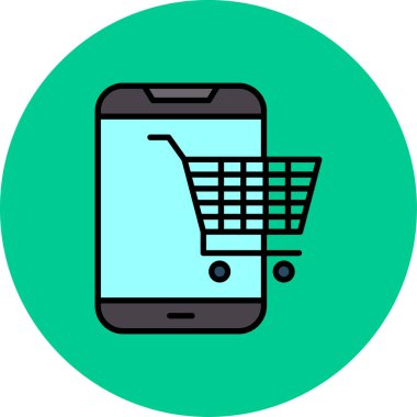 çevrimiçi alışveriş vektörü simgesi