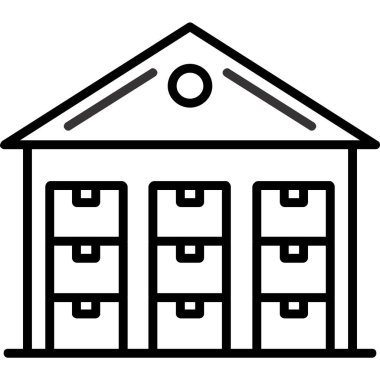 bina simgesi, basit vektör illüstrasyonu