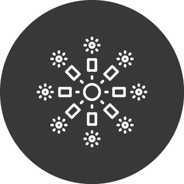 kar tanesi ağ simgesi, basit illüstrasyon, kusursuz daire deseni izole edildi