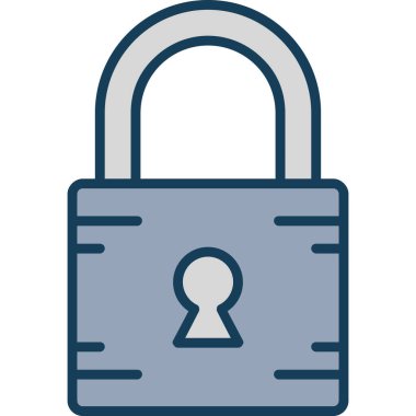 asma kilit ikon vektör çizimi