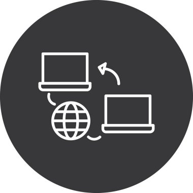 bilgisayar ağ simgesi vektör illüstrasyonu