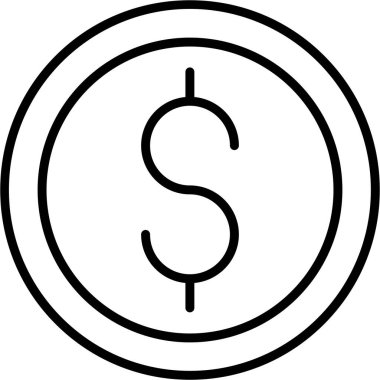 Para dolar para birimi simgesi ana hat biçiminde