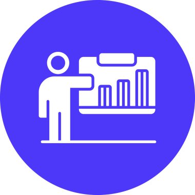 Sunum. Web simgesi basit illüstrasyon