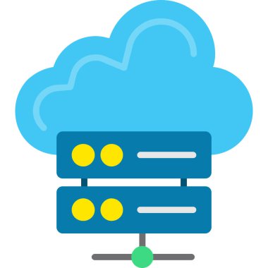 Bulut sunucu veri simgesi doldurulmuş - ana hat biçimi
