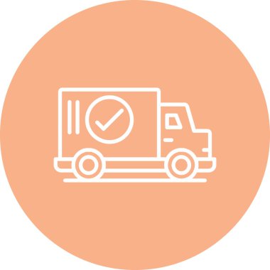 Teslimat kamyonu simgesinin vektör çizimi