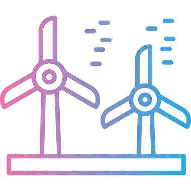 Rüzgar türbini simgesi, vektör illüstrasyonu