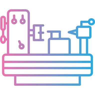 inşaat araçları simgesi doldurulmuş ana hatlar biçiminde