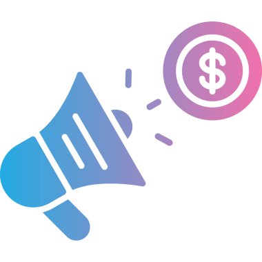 Megafon vektör illüstrasyon tasarımlı dolar telefonu.