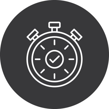 Kronometre simgesi, vektör illüstrasyonu