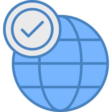 global iş vektör çizgisi simgesi tasarımı