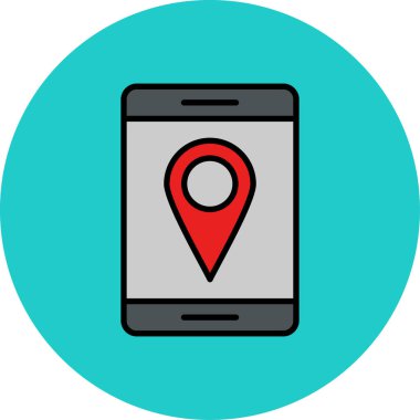 GPS konum simgesi. Web için konum pin vektör simgelerinin basit illüstrasyonu