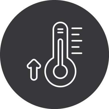 Sıcaklık termometre yuvarlanmış simge