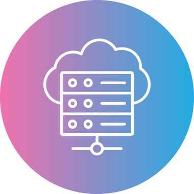 bulut hesaplama vektör çizgisi simgesi