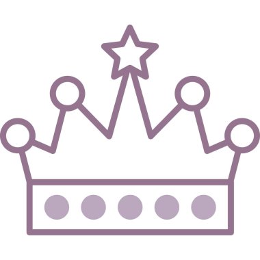 Taç düz simge vektör çizim