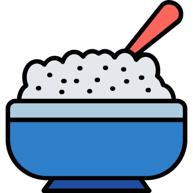 pirinç kase ikonu vektörü. pirinç kase vektörü