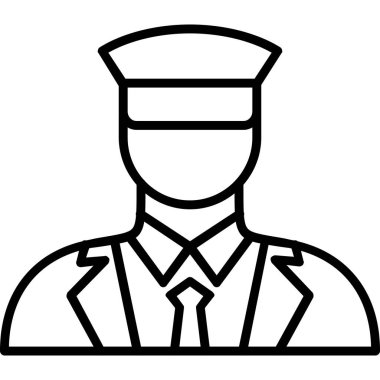 Yönetici işçi simgesi taslak vektörü. iş yöneticisi