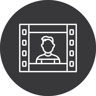 Kamera simgesi olan bir adamın vektör çizimi