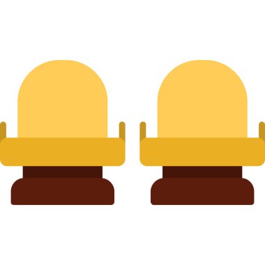 Sandalyesi olan ahşap bir masanın vektör çizimi