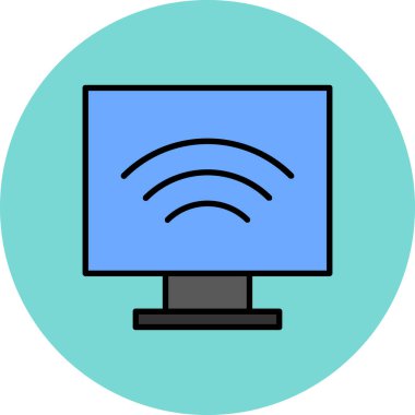 Kablosuz. Web simgesi basit illüstrasyon