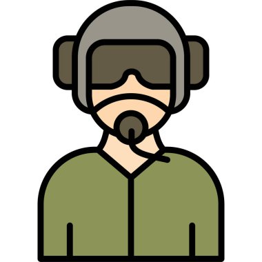 Ordu ikonu. Web için asker vektör simgelerinin özet çizimi