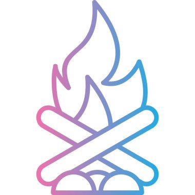 şenlik ateşi modern simgesi, vektör illüstrasyonu