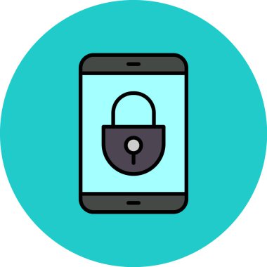 mobil kilit simgesi, vektör illüstrasyonu