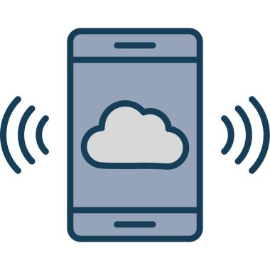 el simgesi vektör illüstrasyon tasarımlı wifi bulutu