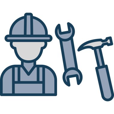 inşaat işçisi araçları vektör illüstrasyon grafik tasarımı