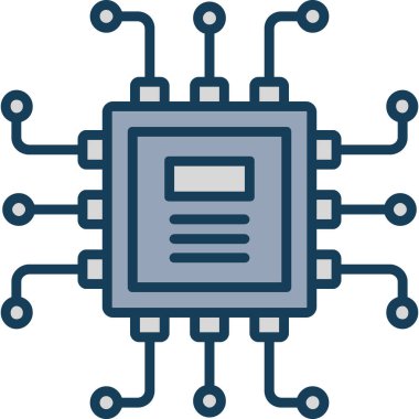 Cpu simge vektör illüstrasyonu