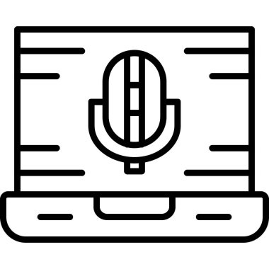 Podcast. Web simgesi basit illüstrasyon