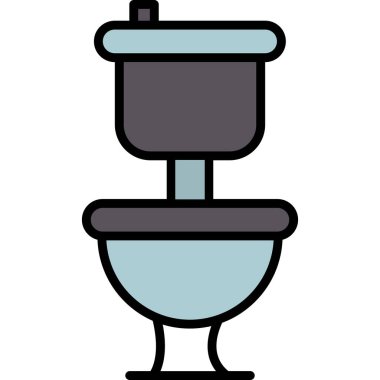 Banyo duş ikonu. ana hatlı duş banyosu vektör rengi düz izole