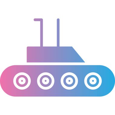 Askeri tank simgesinin vektör çizimi