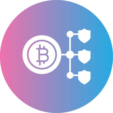 Bitcoin ağ simgesi vektör illüstrasyonu