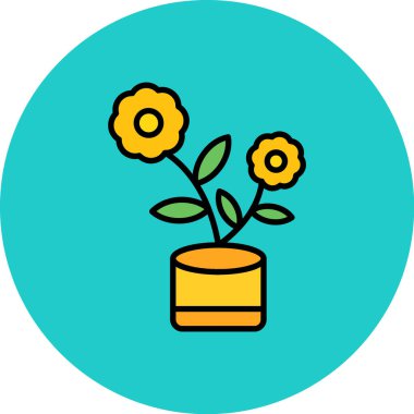 Moda tarzında izole edilmiş çiçek simgesi