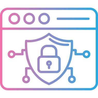 Web güvenlik simgesi, modern vektör illüstrasyonu