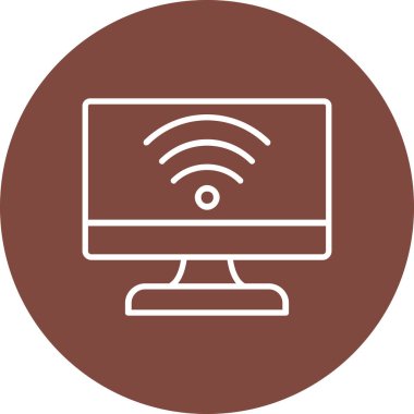 Wifi simgesi çizimi olan dizüstü bilgisayar