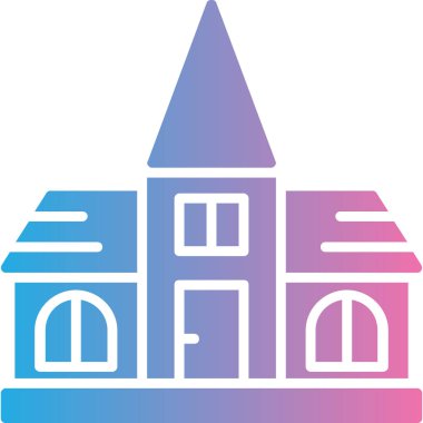 Kilise binası simgesi, vektör tasarımı illüstrasyonu