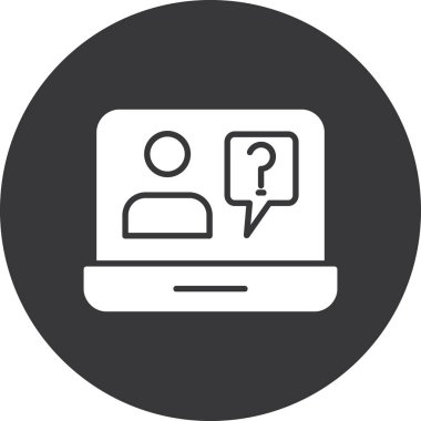 Soru işaretli bilgisayarın vektör simgesi