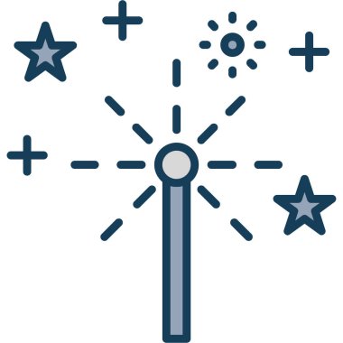 Havai fişekler. Web simgesi basit illüstrasyon