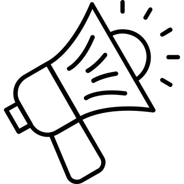 reklam megafon simgesi ana hatları biçiminde