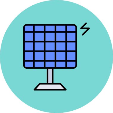 Güneş enerjisi simgesi, vektör illüstrasyonu