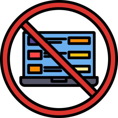 dizüstü bilgisayar vektör simgesi. İzole edilmiş bilgisayar simgesindeki web simgesinin basit bir çizimi. Ağ için beyaz arkaplanda izole edilmiş ve üzerine yazdırılmış