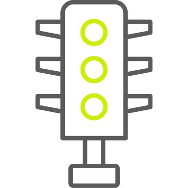 Trafik ışıkları simgesi, basit vektör illüstrasyonu