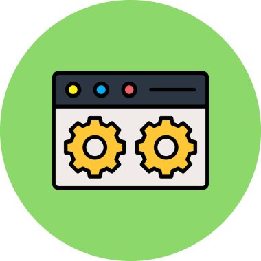 Web ayarı düz vektör simgesi