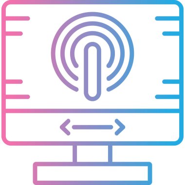 Parmak izi. Web simgesi basit illüstrasyon
