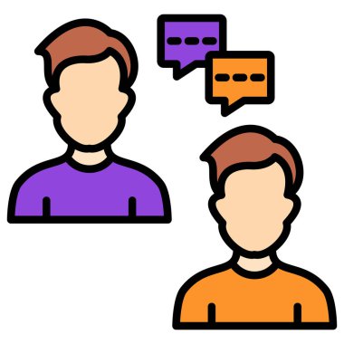 Konuşma baloncukları vektör çizim tasarımı olan bir grup insan