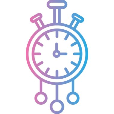 Alarm saati simgesi, vektör illüstrasyonu