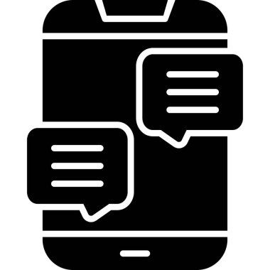 telefon sohbet simgesi, vektör çizim