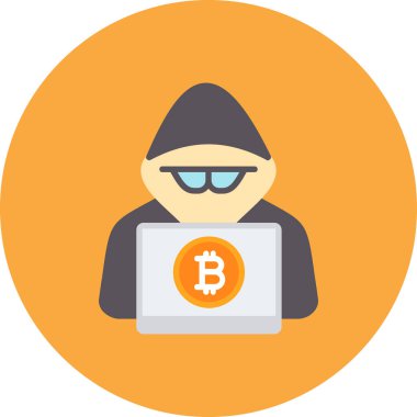 Hacker düz vektör simgesi